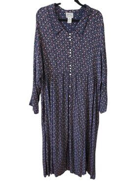 April Too Cornell Whimsical Cottagecore Paisley Button Front Floral Maxi Dress